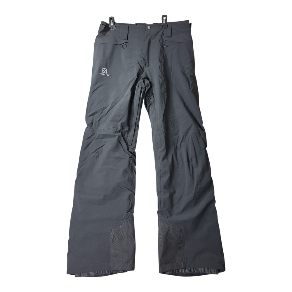 Salomon Mens Black Ski Snowboard Pants XXL Regular Adjustable Waist Technical